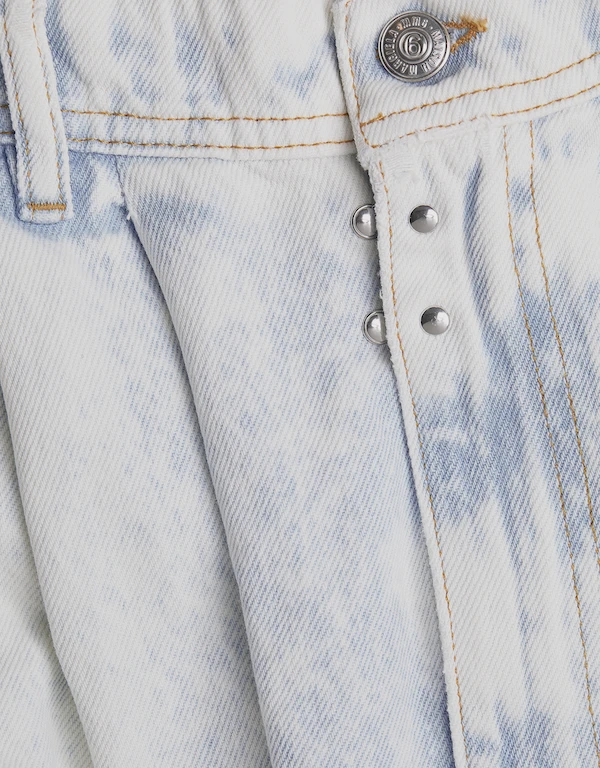 MM6 Maison Margiela  Super Bleach Wash Wide-leg Cropped Jeans