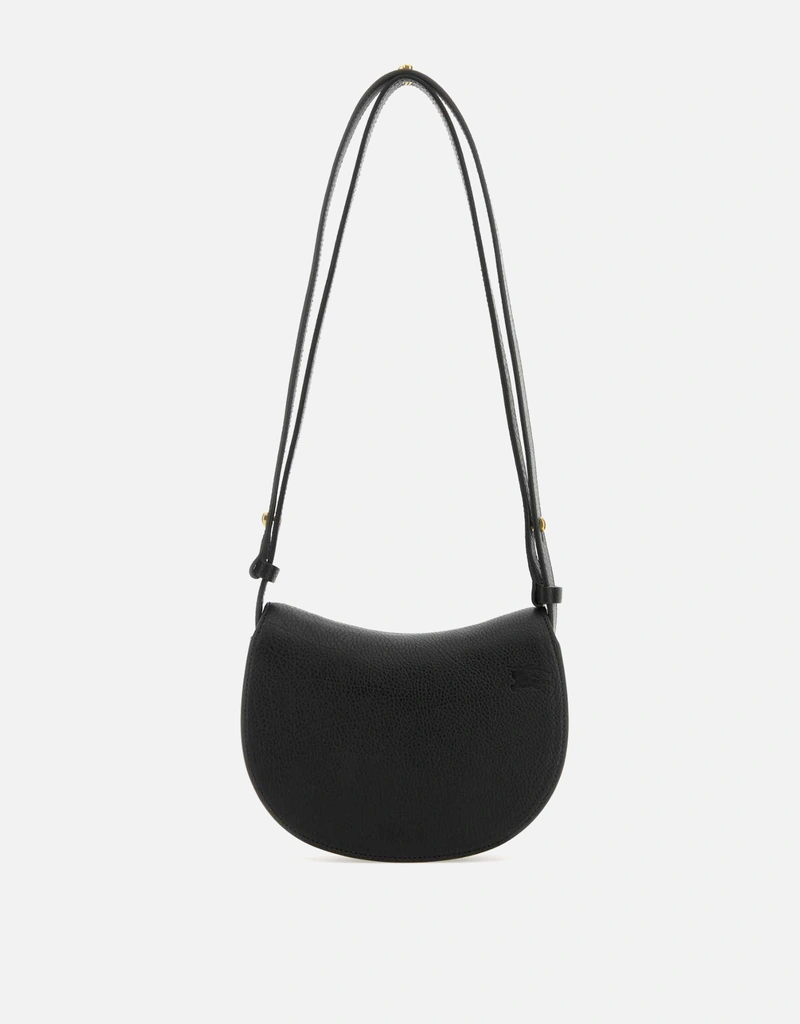 Burberry ブラックカーフレザー ミニロッキングホースショルダーバッグ
