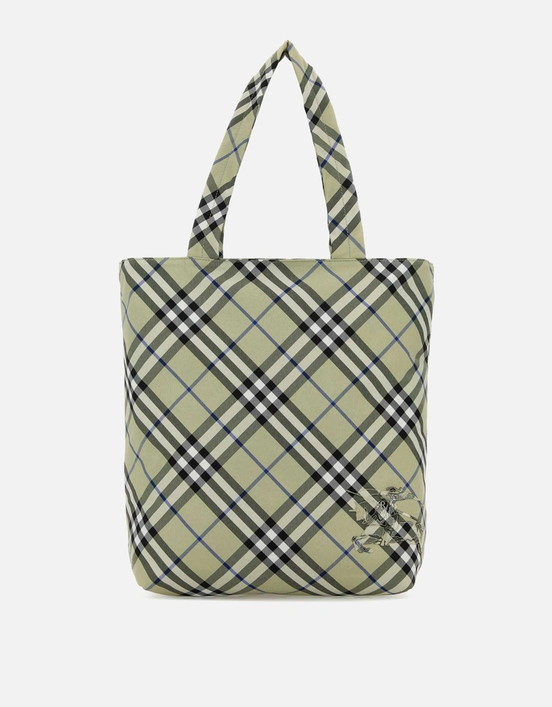 Burberry メンズ 刺繍キャンバスチェックショッピングバッグ () IFCHIC.COM