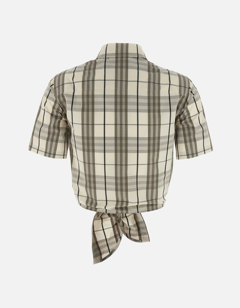 Burberry クロップドチェックコットンシャツ (トップス) IFCHIC.COM