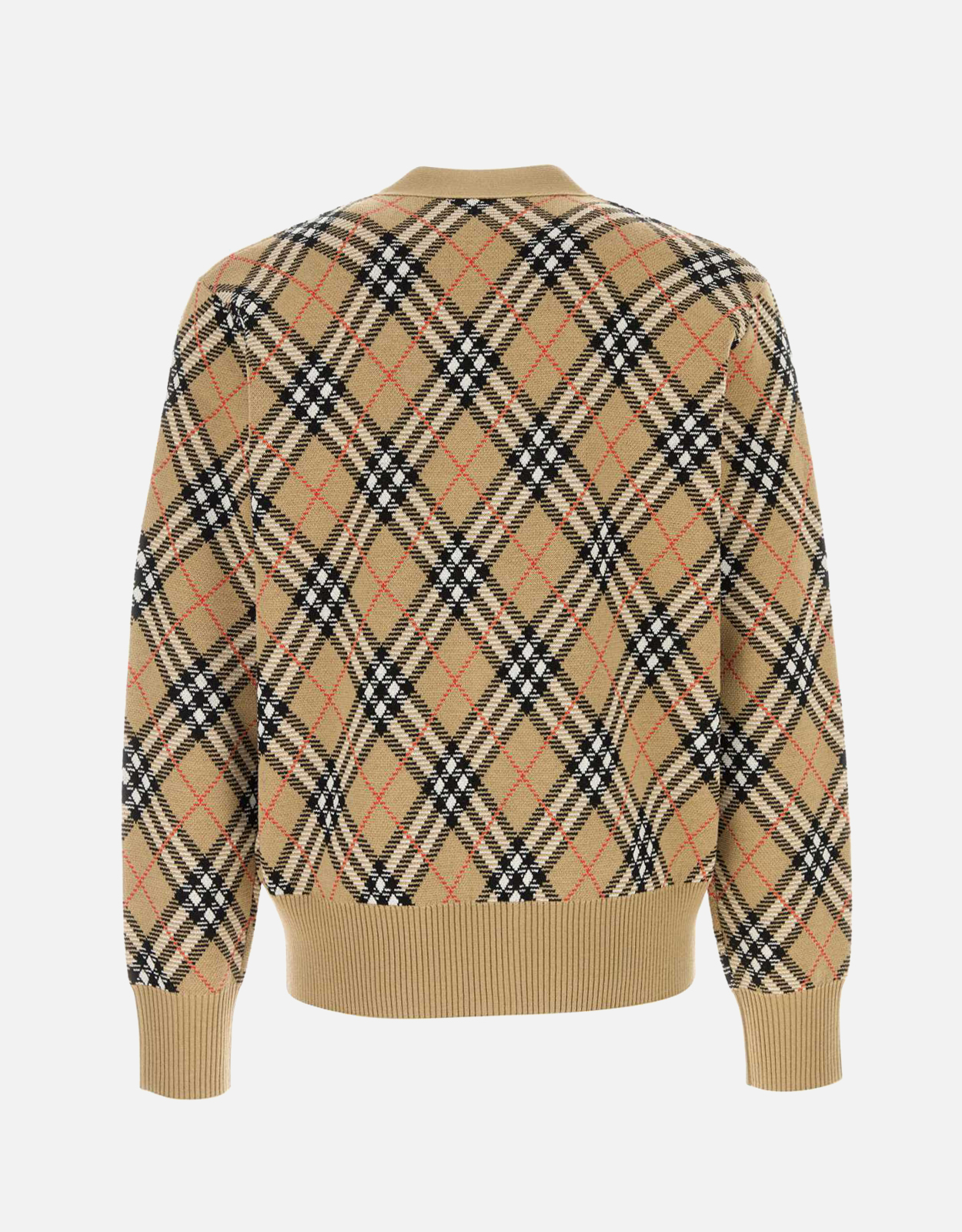 Burberry メンズ刺繍ウールブレンドカーディガン (アパレル,ニット