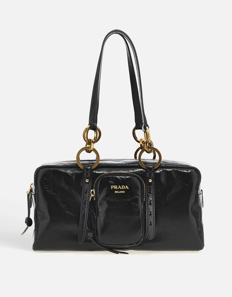 Prada ナプラックパテントカーフレザー ハンドルバッグ () IFCHIC.COM
