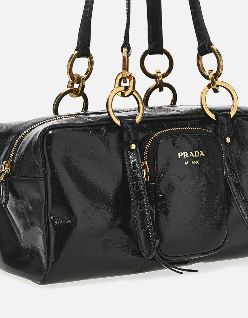 Prada ナプラックパテントカーフレザー ハンドルバッグ () IFCHIC.COM