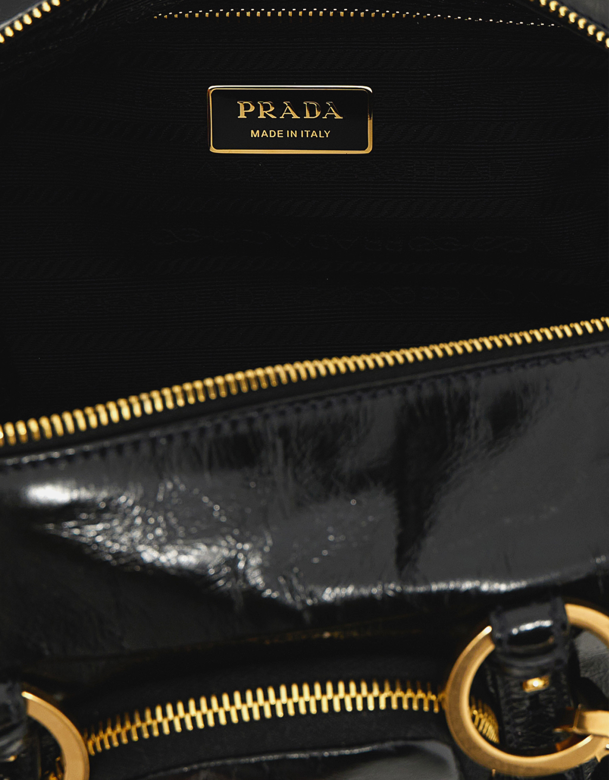 Prada Naplak Patent Calfskin Leather Handle Bag () IFCHIC.COM