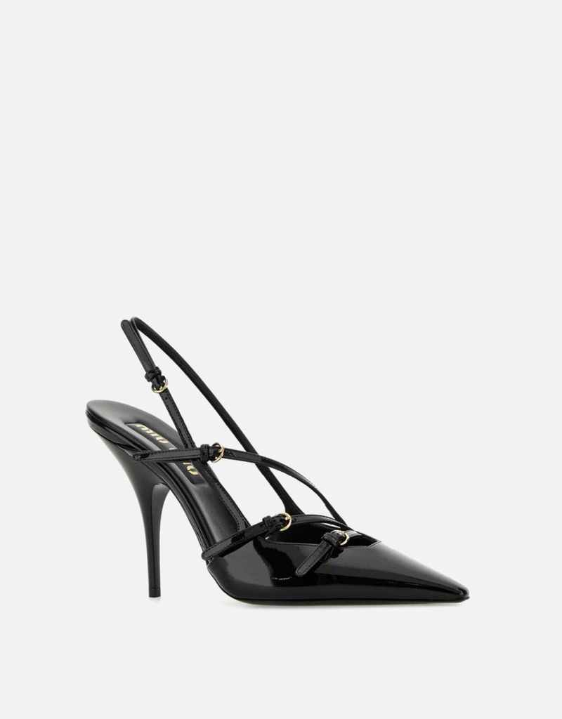 Miu Miu パテントレザーバックルスリングバックパンプス () IFCHIC.COM