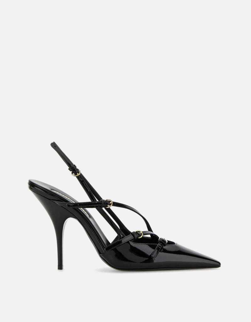 Miu Miu パテントレザーバックルスリングバックパンプス () IFCHIC.COM