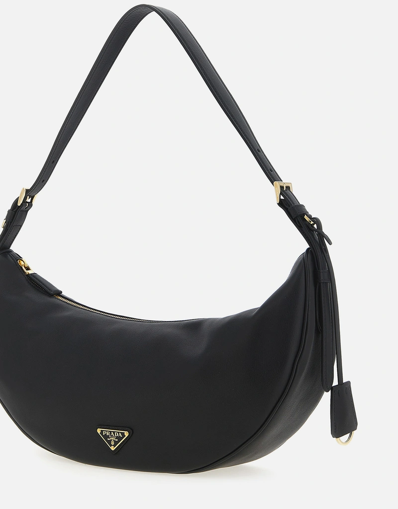 Prada デミルーン ラージ カーフスキン レザー ショルダーバッグ