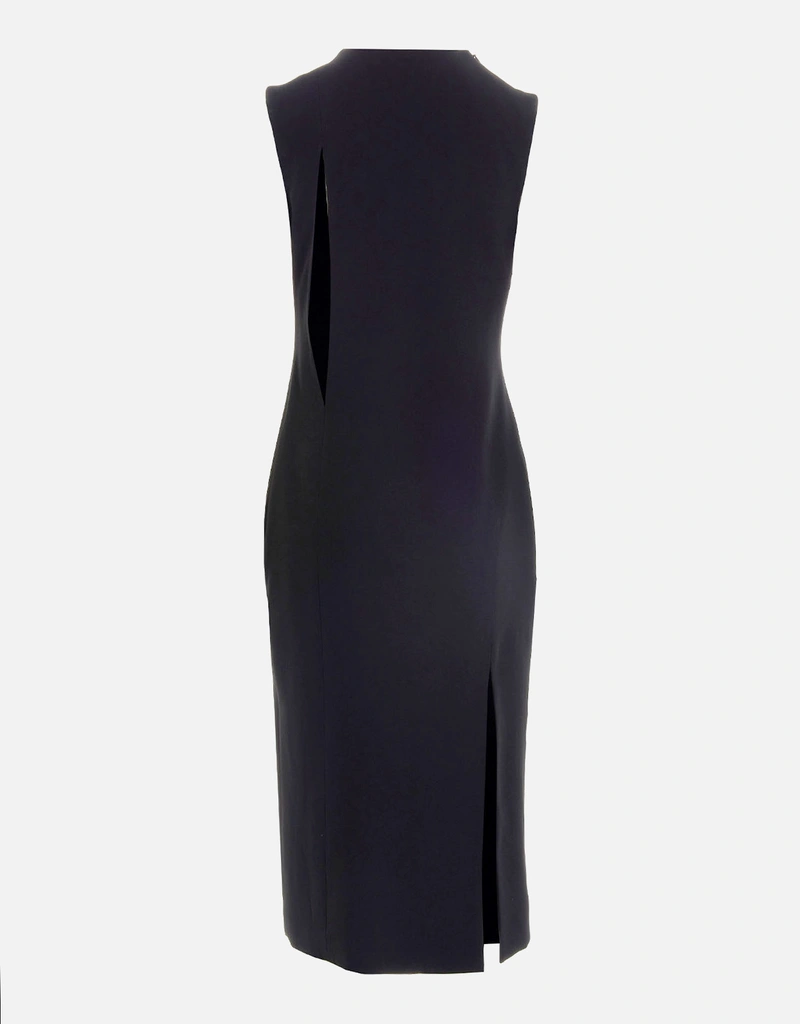 Versace Sleeveless Midi Dress with Cutouts Black - It 40
