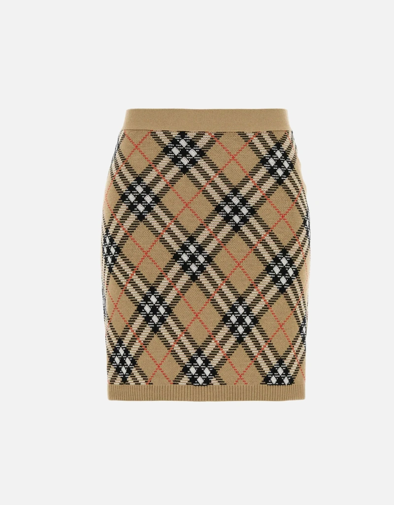 Burberry チェックニットミニスカート () IFCHIC.COM