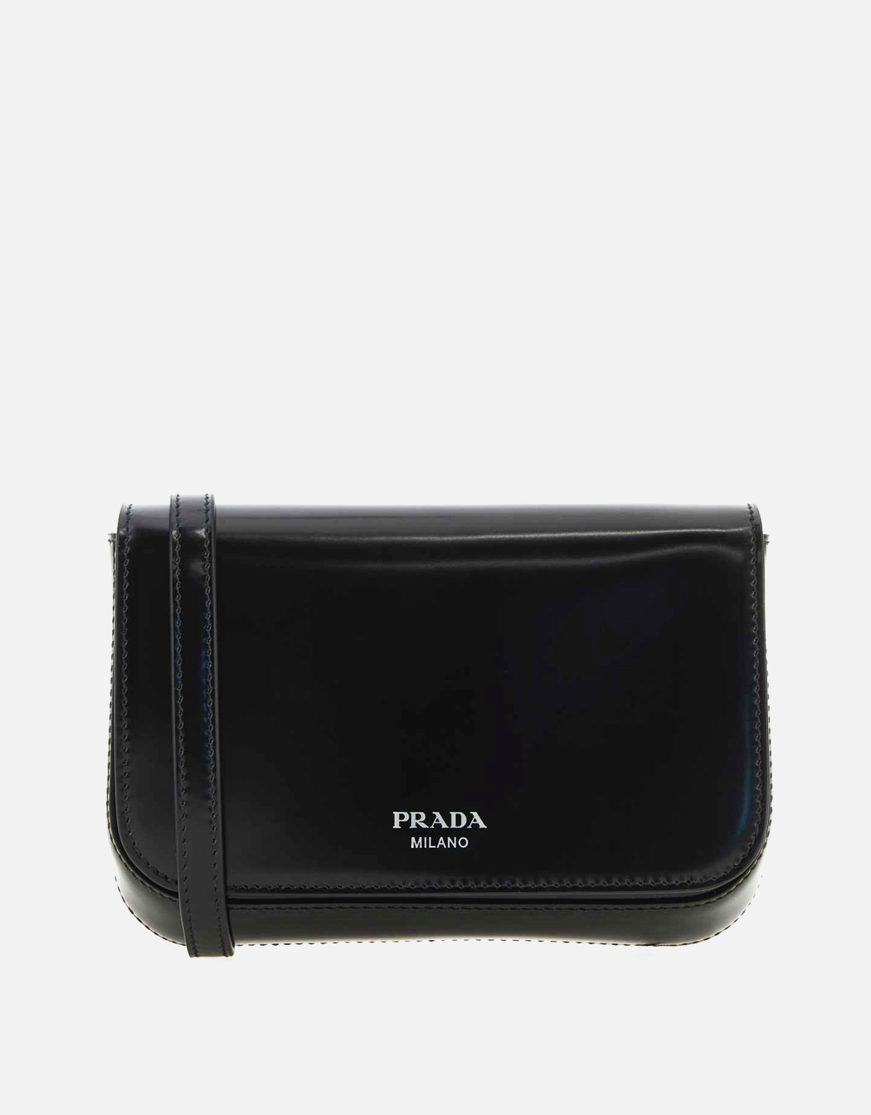 Prada メンズブラックレザークロスボディバッグ () IFCHIC.COM