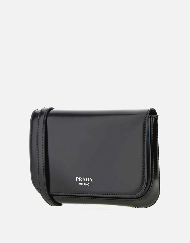 Prada メンズブラックレザークロスボディバッグ () IFCHIC.COM