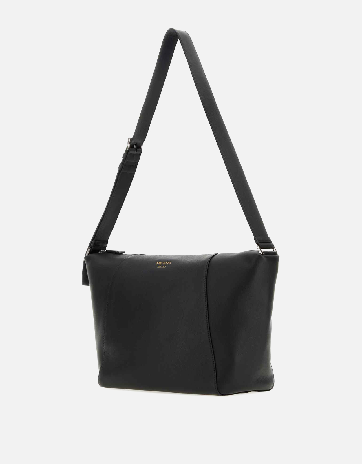 Prada メンズブラックレザークロスボディバッグ () IFCHIC.COM