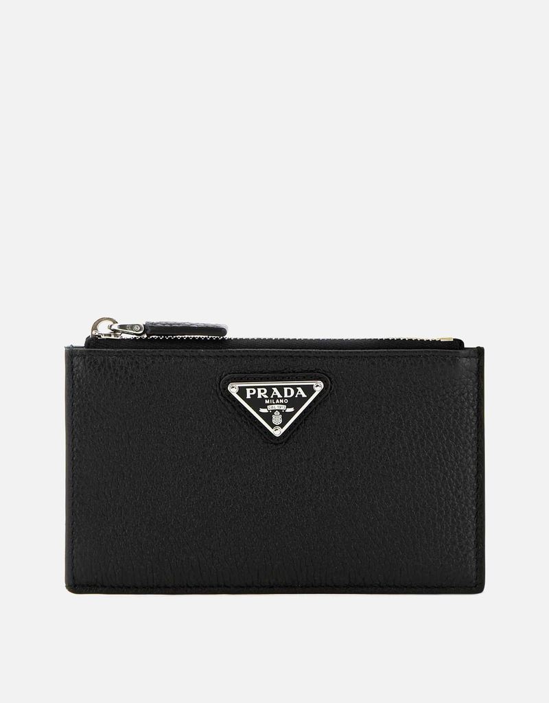 Prada メンズブラックレザーカードホルダー () IFCHIC.COM