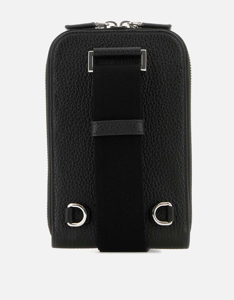 Prada メンズ ペブルディアレザー フォンケース (電子製品アクセサリ