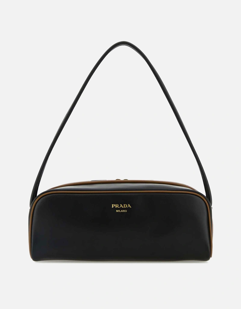 PRADA ブラックレザーショルダーバッグ Prada ブラックレザーショルダーバッグ () IFCHIC.COM