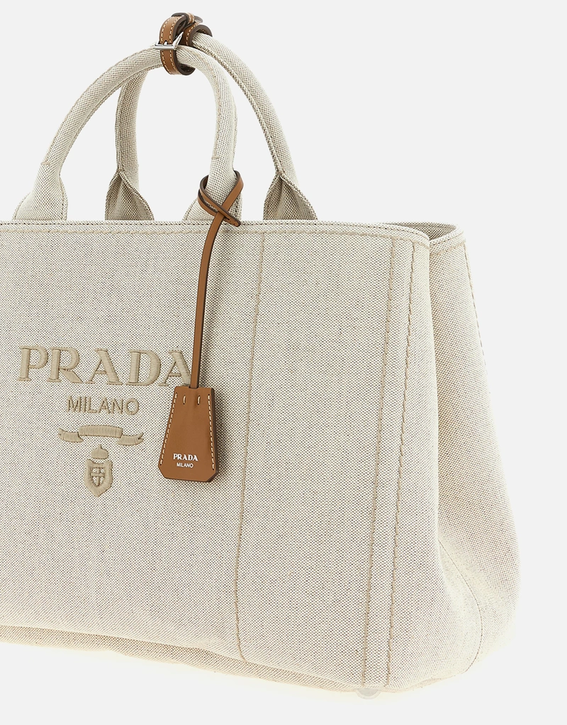 Prada メンズ エクストララージ コットンリネン トートバッグ