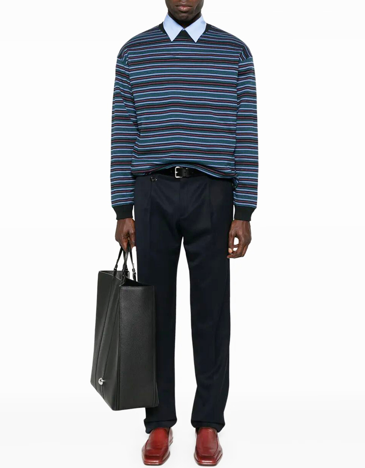 Prada メンズテーパードレッグウールパンツ (ジーンズ,テーパード