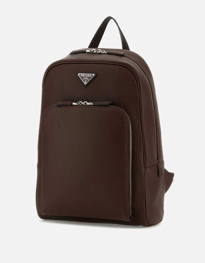 Prada メンズ ブラウン カーフスキン レザーバックパック () IFCHIC.COM