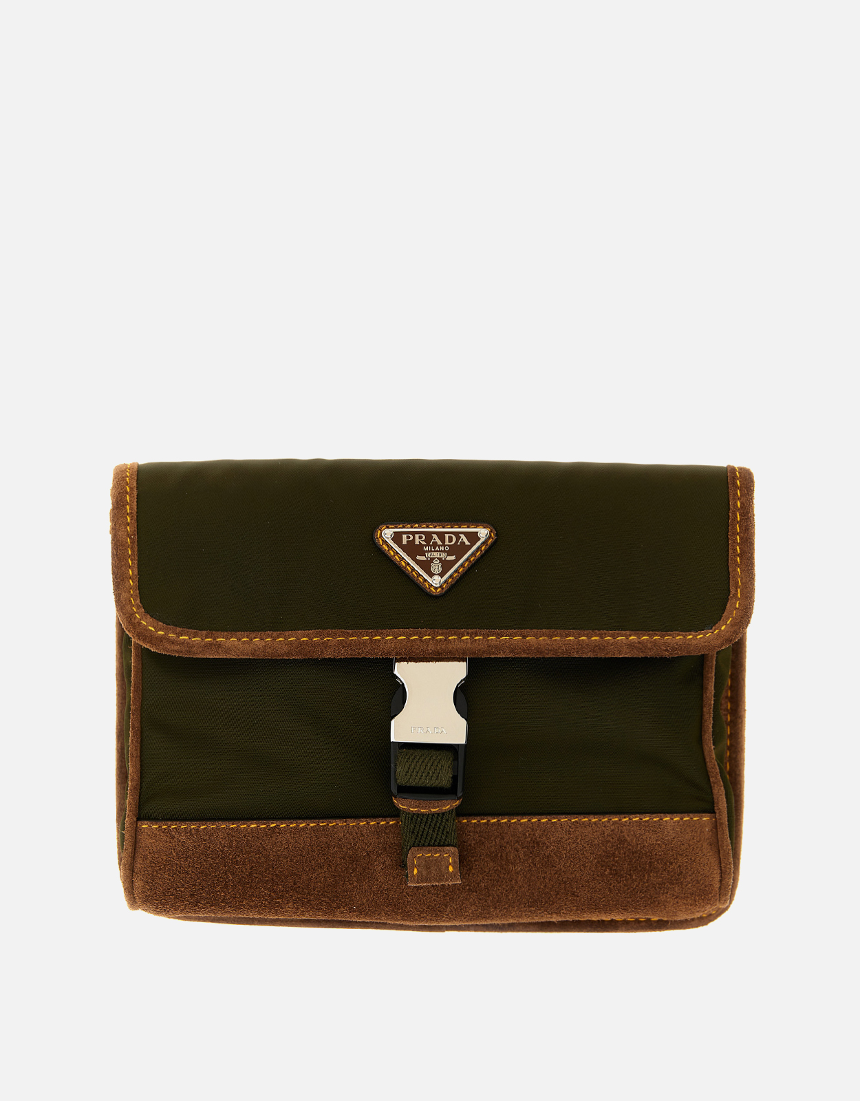 Prada Prada Men's Re-Nylon And Suede Smartphone Touch Shoulder Bag　Prada メンズ 再ナイロンとスエードのスマートフォン タッチ ショルダー バッグ