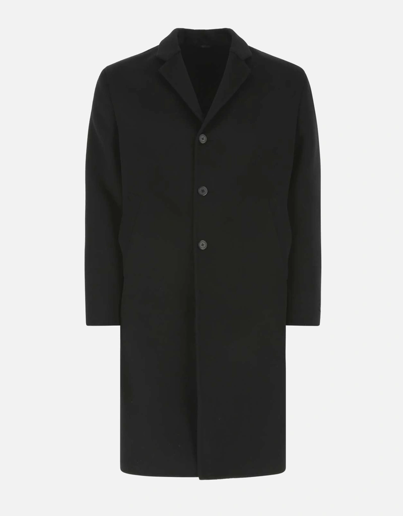 Prada メンズブラックウールブレンドコート () IFCHIC.COM