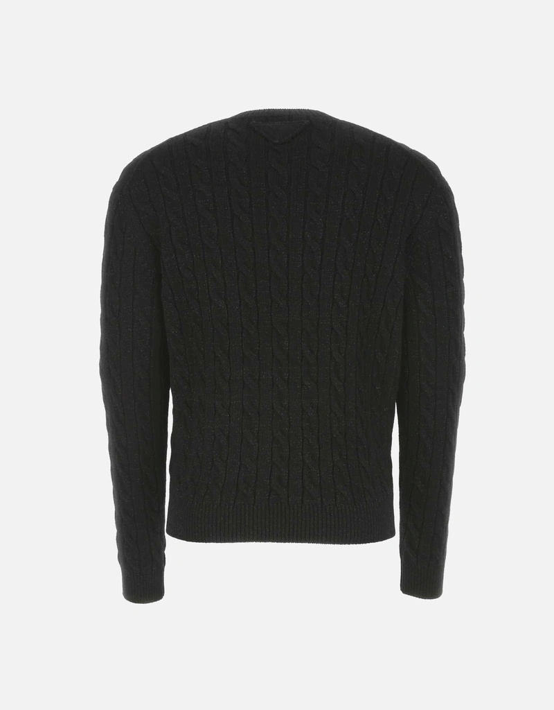 Prada メンズブラックウールブレンドセーター () IFCHIC.COM