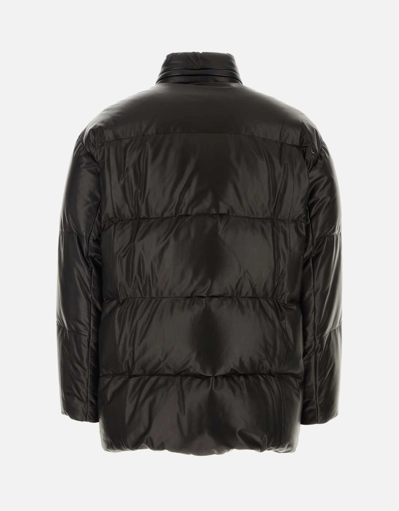 PRADA レザー ダウンジャケット 黒　44 PRADA レザー ダウンジャケット 黒 44