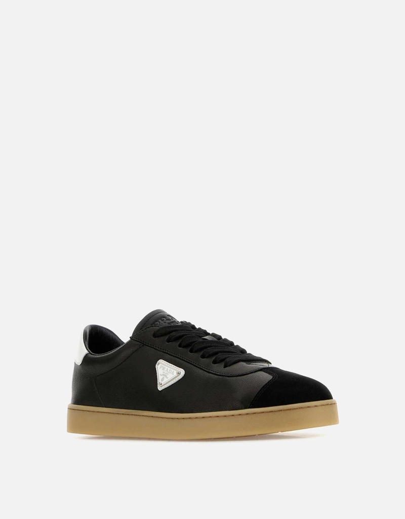 Prada メンズブラックナッパレザースニーカー () IFCHIC.COM