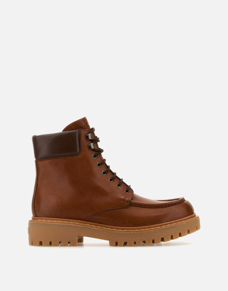 プラダ　ベージュ ブーティ　35.5 特注会品 Prada メンズ カーフレザー アンクルブーツ () IFCHIC.COM