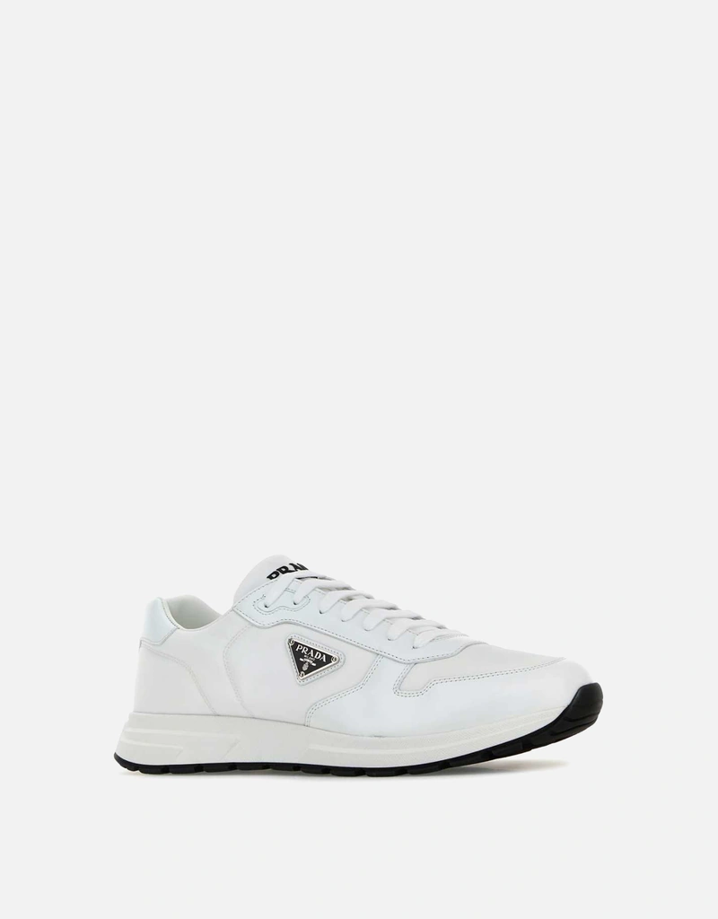 Prada メンズホワイトナイロンレザー スニーカー () IFCHIC.COM