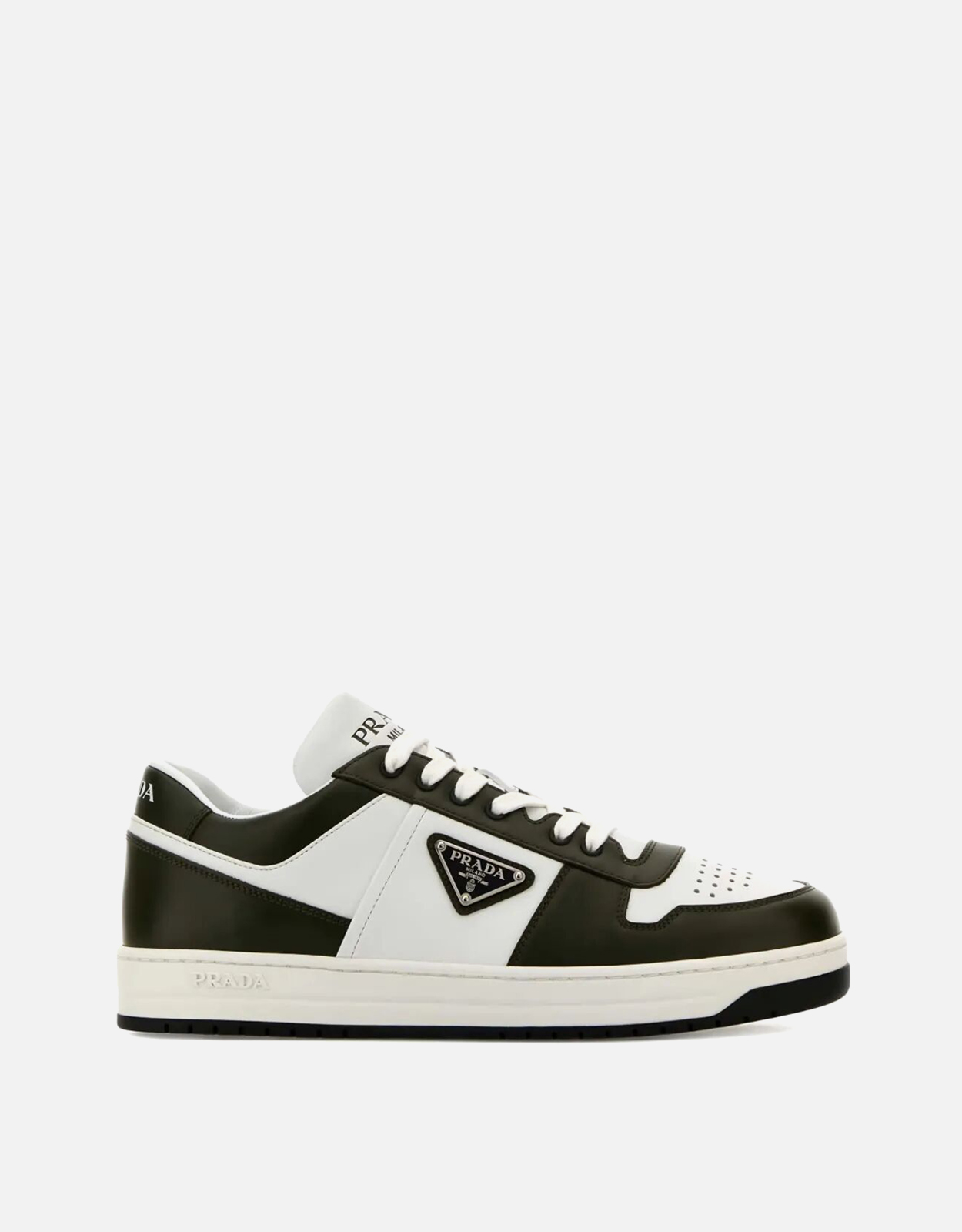 Prada メンズ Downtown ツートーンレザー スニーカー (スニーカー