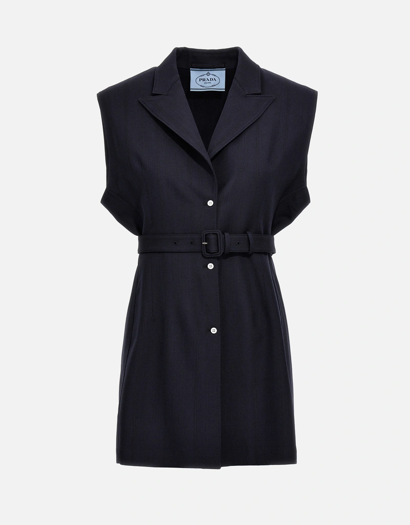 Prada ベルトウールベスト (ジャケット,ベスト＆ジレ) IFCHIC.COM