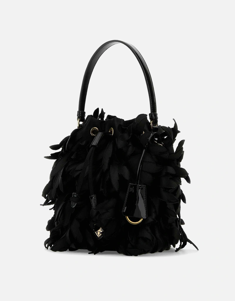 Prada 装飾付きサテンミニバケットバッグ () IFCHIC.COM