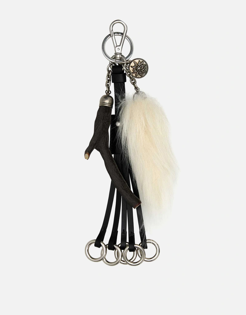 PRADA ブラックレザー キーリング Prada ブラックレザーキーリング () IFCHIC.COM
