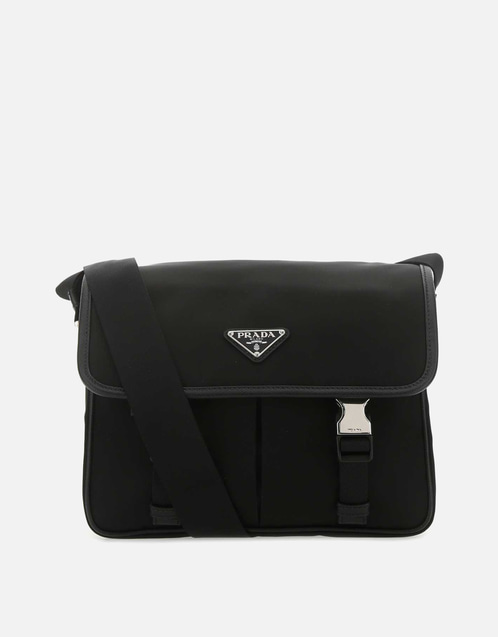 Prada メンズ Re-Nylon とカーフスキンレザー クロスボディバッグ