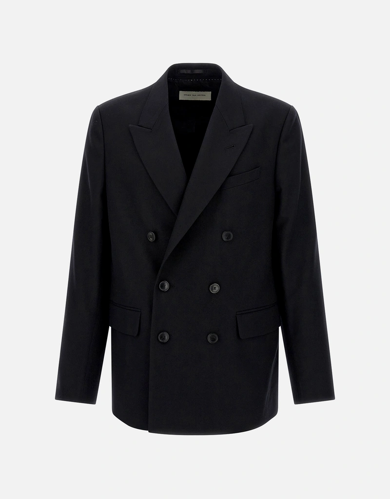 Dries Van Noten メンズ Buforden ウールダブルブレストブレザー