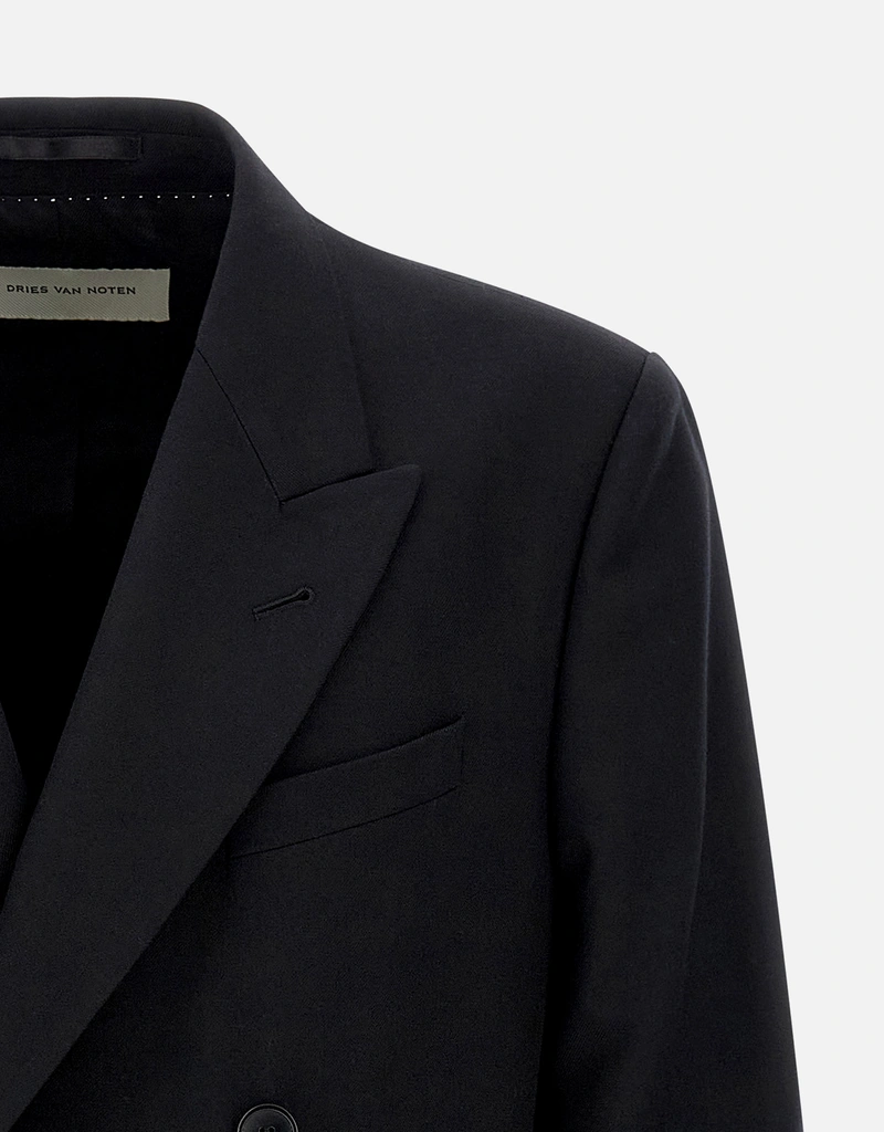 Dries Van Noten メンズ Buforden ウールダブルブレストブレザー