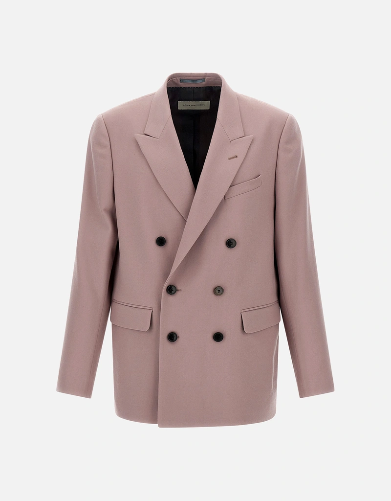 Dries Van Noten メンズ Buforden ウールダブルブレストブレザー