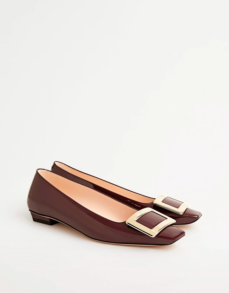 Roger Vivier ベルヴィヴィエパテントレザーメタルバックルキトン