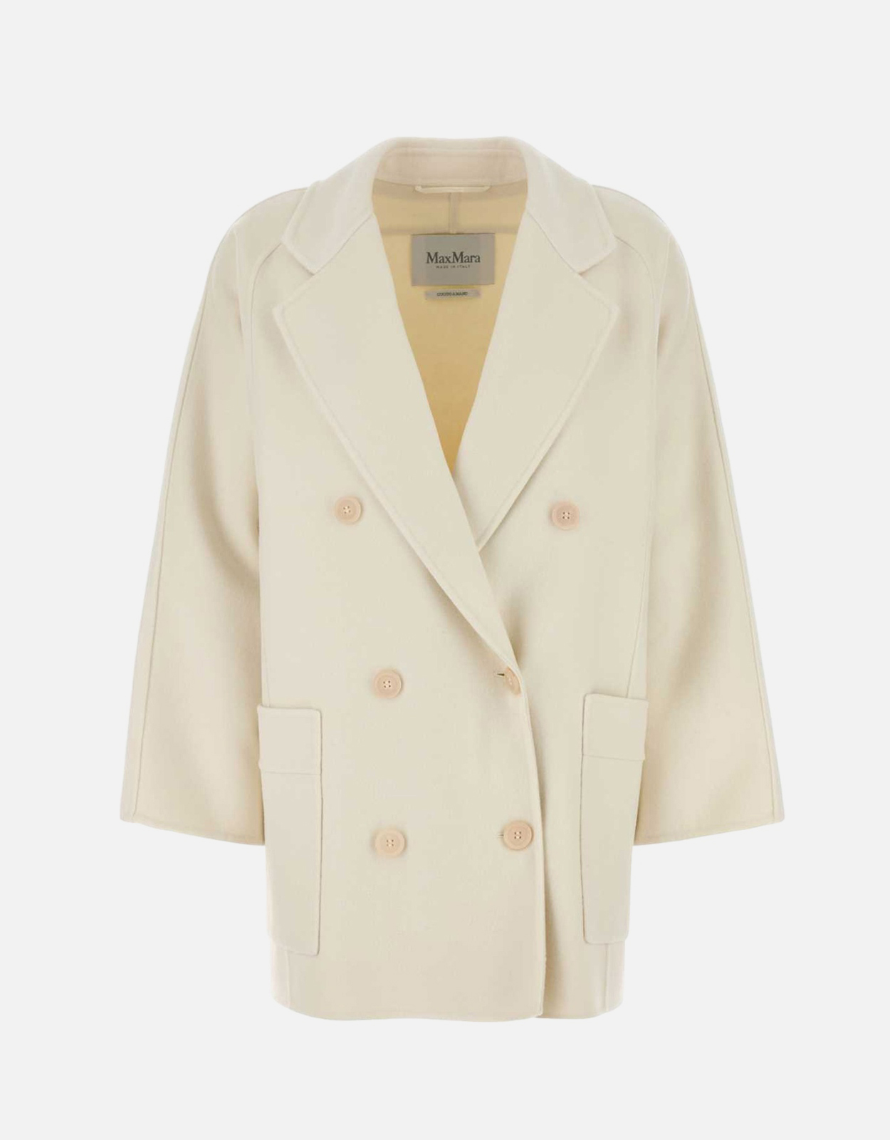 Max Mara アイボリウールブレンドオルマコート (ジャケット,ウール
