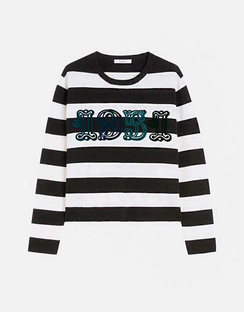 Max Mara 1951刺繍ウールストライプセーター () IFCHIC.COM