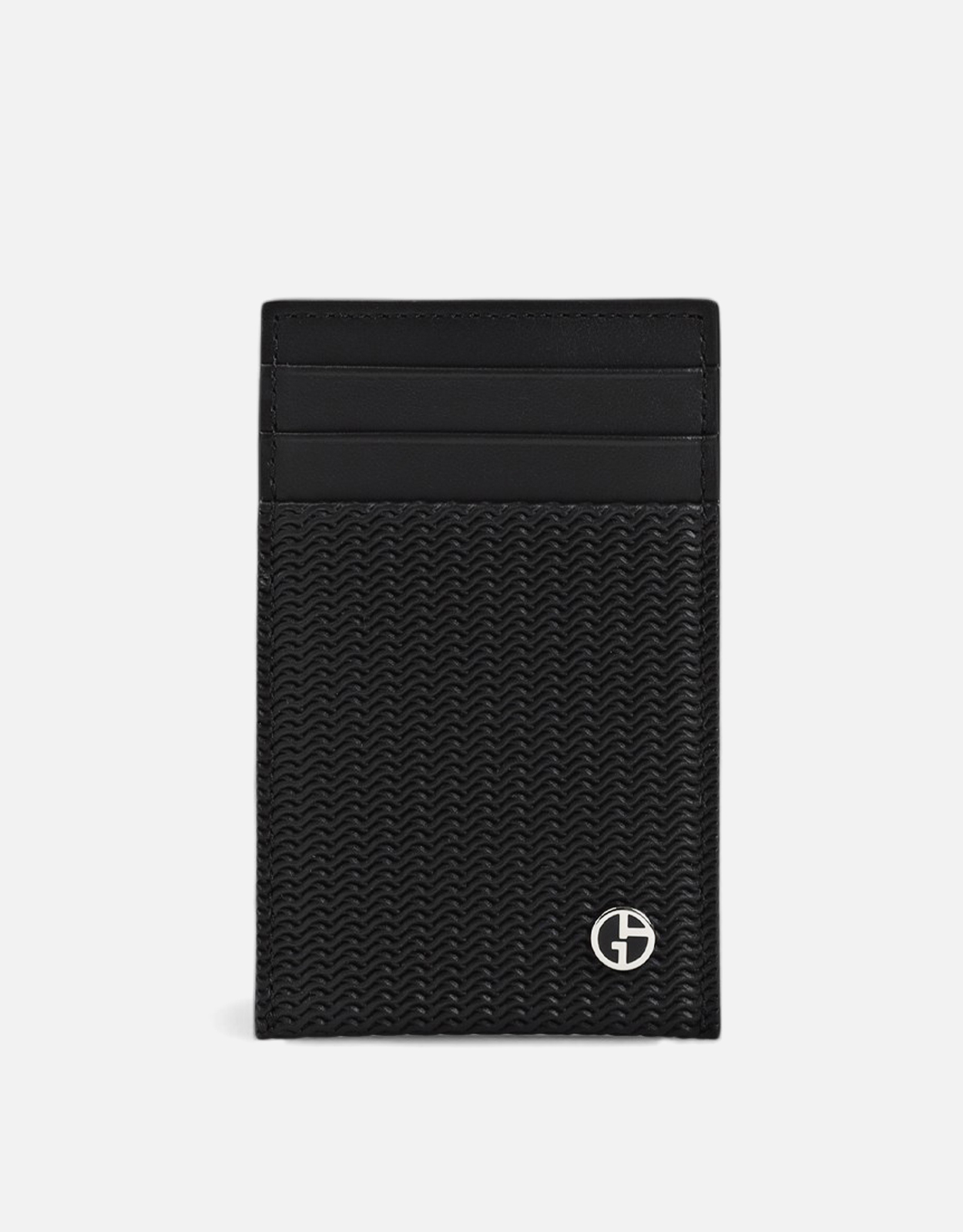 Giorgio Armani Men's Embossed Calf Leather Card Holder　ジョルジオ アルマーニ メンズ エンボス カーフ レザー カード ホルダー Giorgio