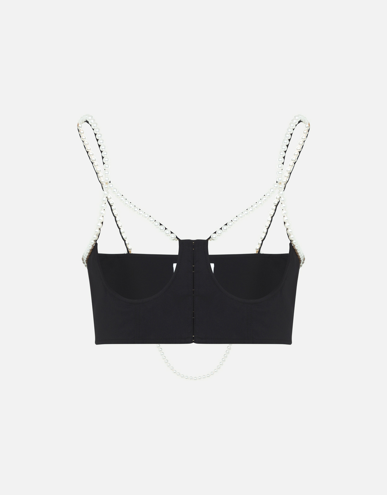 Moschino ストレッチコットン パールストラップ タンクトップ