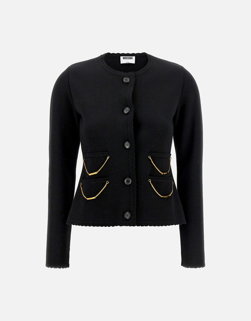 Moschino ファインメリノウールチェーンカーディガン (ニットウェア