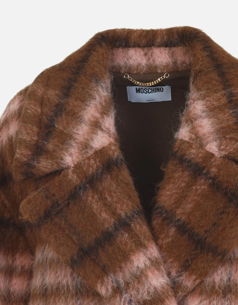 Moschino ウールブレンド チェックコート (ジャケット,ウールコート