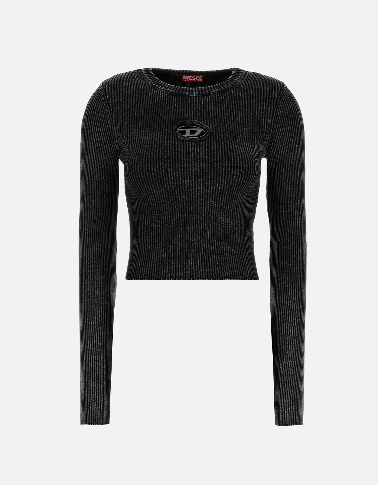 DIESEL 黒 クロップドニット M Diesel レディース M-ANCHOR オーガニックコットン クロップド