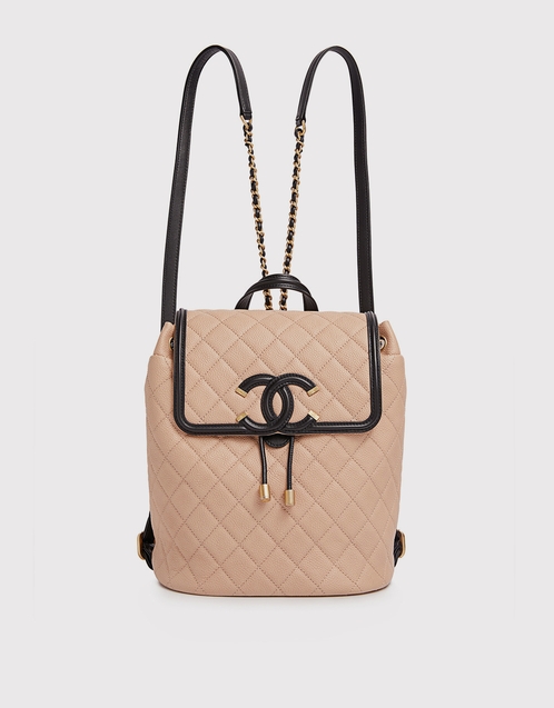 chanel leather backpack