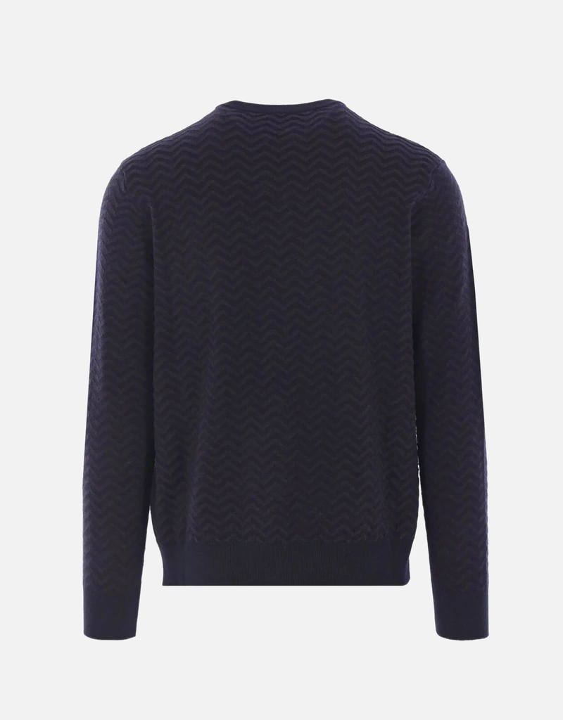 Giorgio Armani Vネックセーター サイズ52 Giorgio Armani メンズ バージンウール ヘリンボーン クルーネック