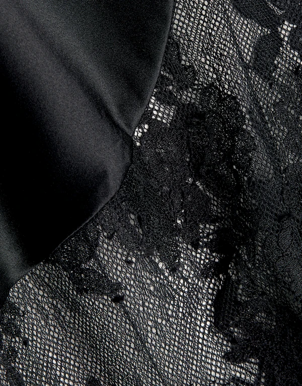Fleur du Mal Cillis Satin-panelled Lace Short Slip 