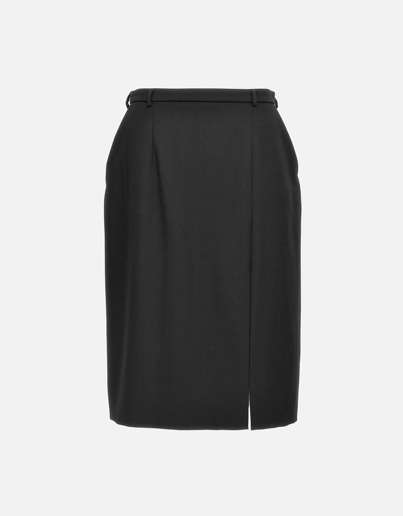 Dolce & Gabbana ふくらはぎ丈バージンウールスリットスカート