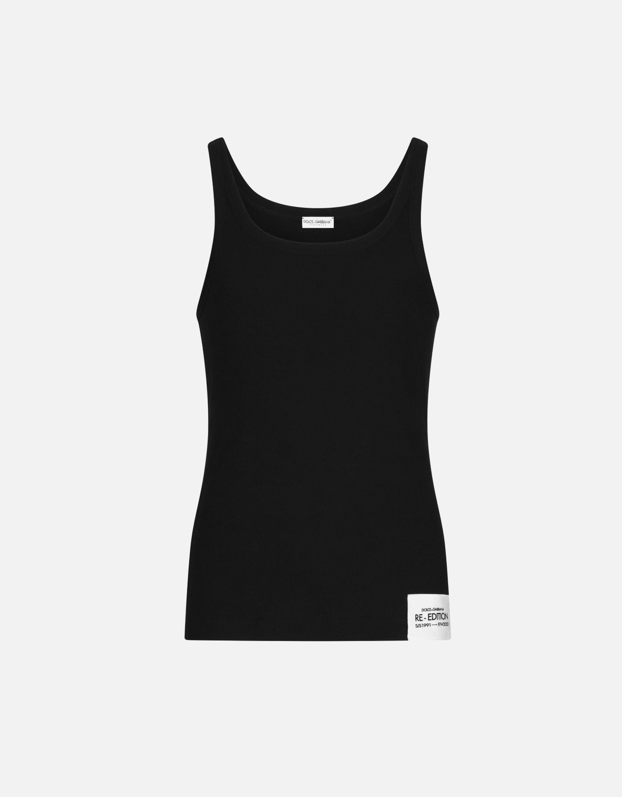 Dolce & Gabbana メンズ ロゴパッチ付きコットンタンクトップ